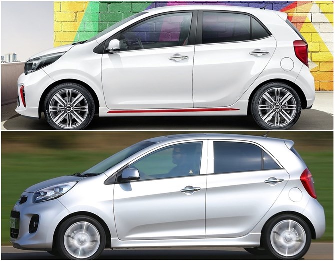 
KIA Morning 2017 thấp hơn 5 mm trong khi chiều d&agrave;i cơ sở tăng 15 mm so với thế hệ cũ
