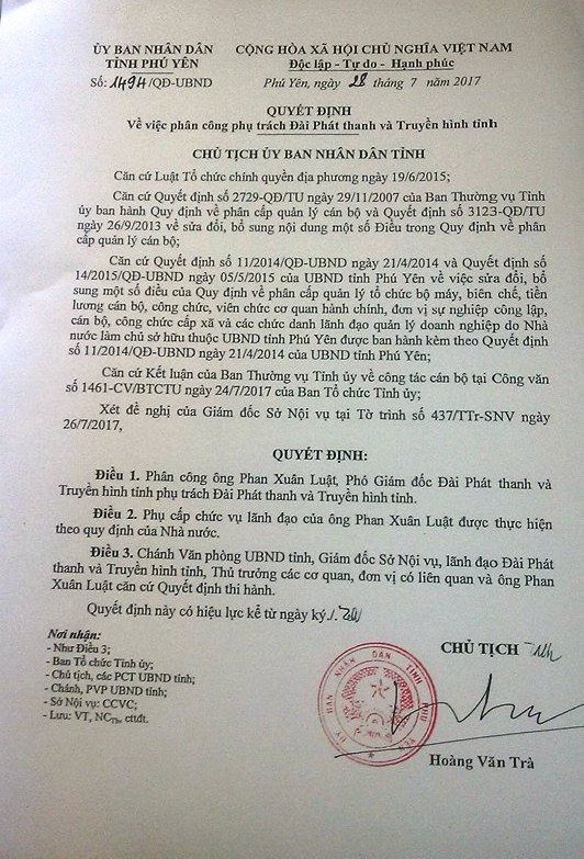 Đài PT-TH Phú Yên có người phụ trách mới