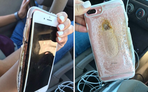 iPhone 7 Plus nổ nứt vỏ, bốc khói trắng