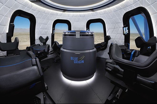 
Nội thất b&ecirc;n trong t&agrave;u New Shepard. Ảnh: Blue Origin.
