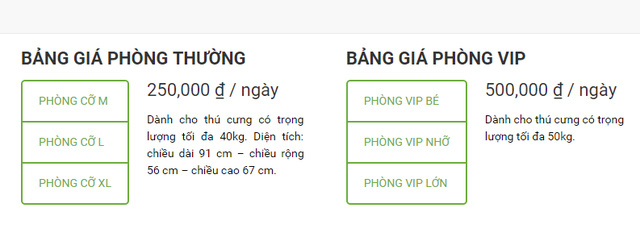 Giá phòng cho khách VIP