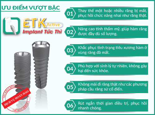 Implant ETK Active mang đến nhiều ưu điểm nổi bật