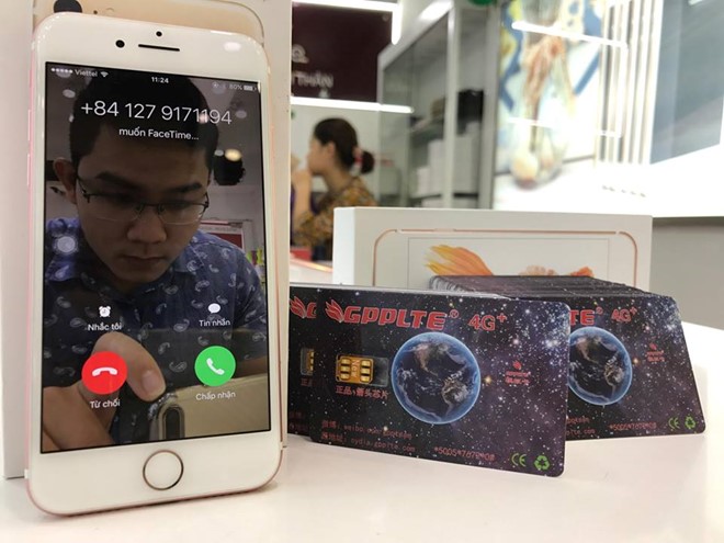 Thử nghiệm gọi FaceTime trên iPhone khóa mạng dùng SIM ghép mới.