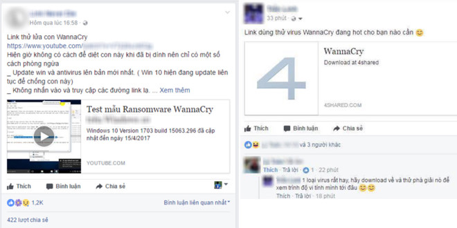 Nhiều người ph&aacute;t t&aacute;n WannaCry v&ocirc; tội vạ tại Việt Nam - Ảnh 1.