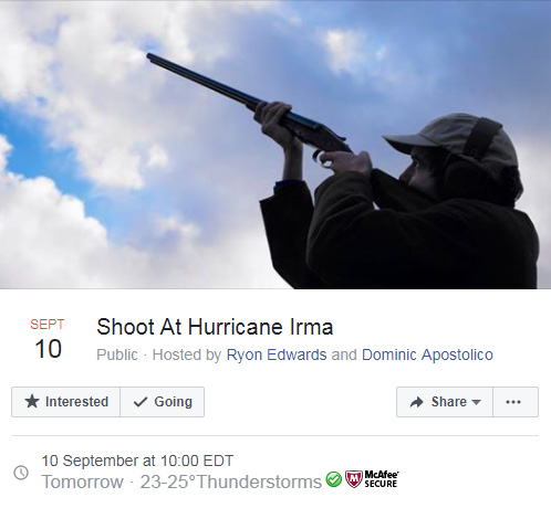 Hàng chục ngàn người đòi nổ súng đuổi bão Irma