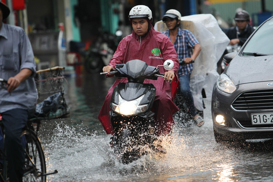 TP HCM lại chìm trong biển nước - Ảnh 9.