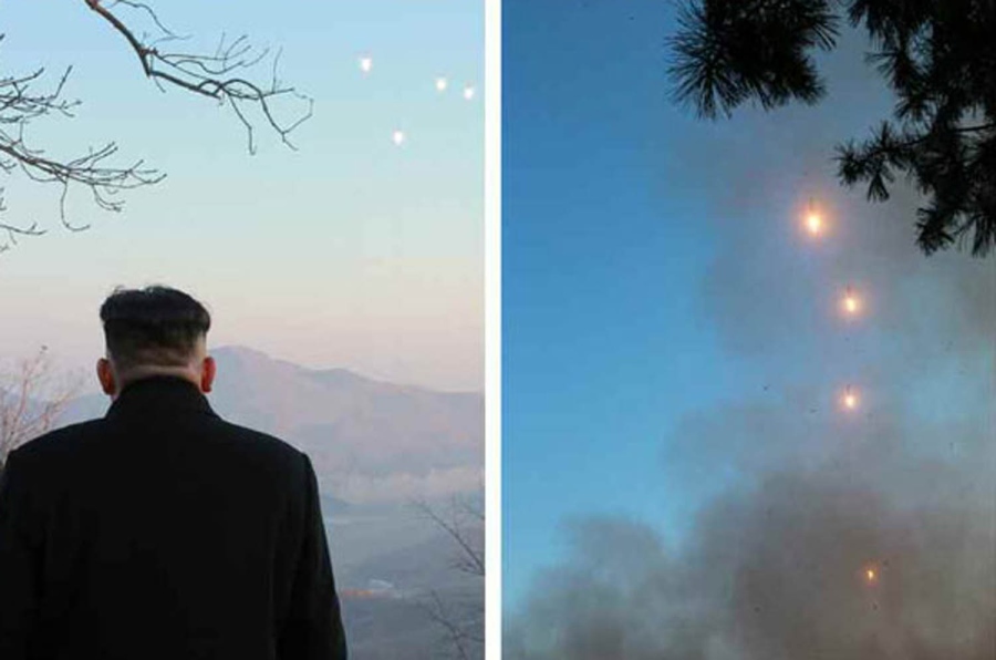 Nhà lãnh đạo Triều Tiên Kim Jong-un giám sát vụ phóng tên lửa. Ảnh: RODONG SINMUN
