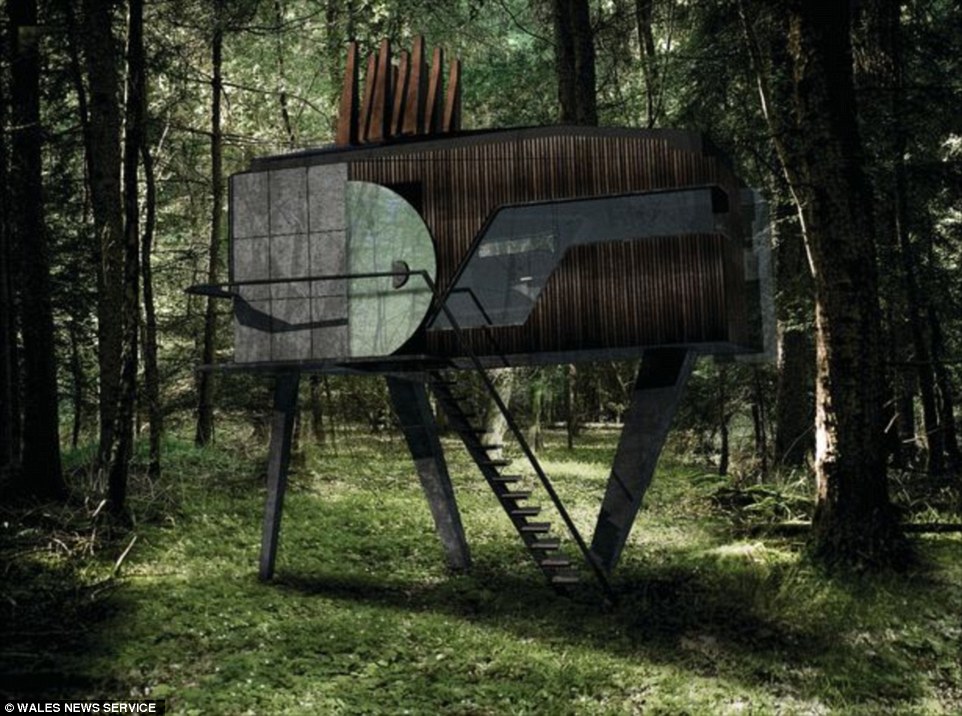 Thiết kế của nhà nghỉ Cabin in the Woods. Ảnh: Wales News Service