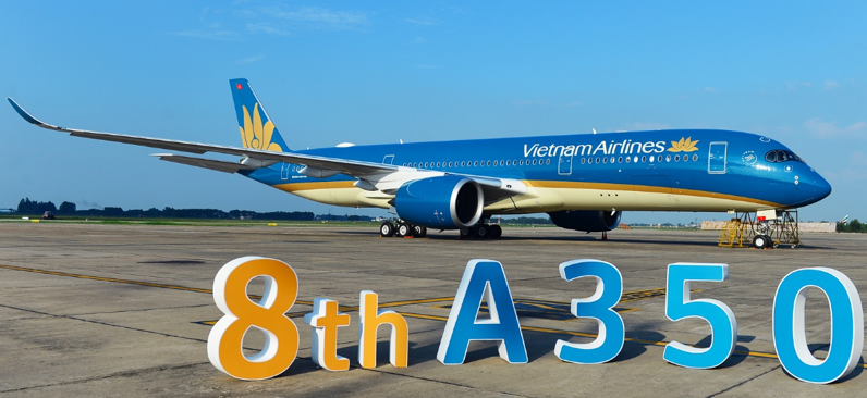 Cận cảnh chiếc siêu máy bay A350-900 thứ 8 của Vietnam Airlines