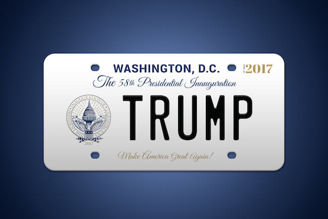 
Biển kỷ niệm lễ nhậm chức của &ocirc;ng Trump. Ảnh: 58pic2017.org
