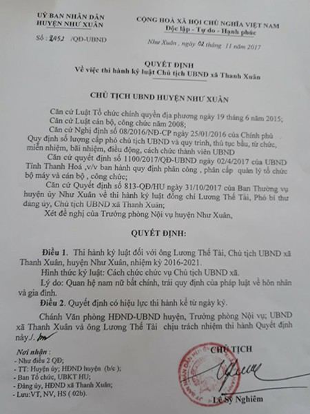 Cách chức chủ tịch xã với cán bộ lộ ảnh nóng - Ảnh 1.