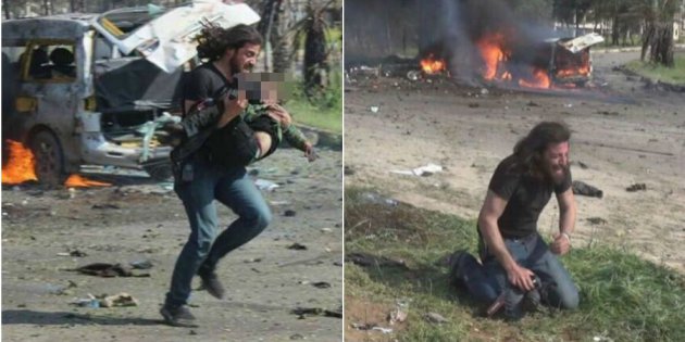 Syria: Phóng viên khóc nghẹn ngào bên nạn nhân bị đánh bom