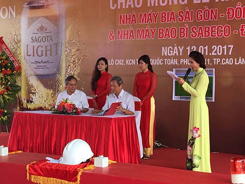 Khởi công xây dựng nhà máy bia và bao bì tại Đồng Tháp