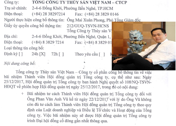 Vũ 'nhôm" đã bị bãi nhiệm thành viên HĐQT Seaprodex