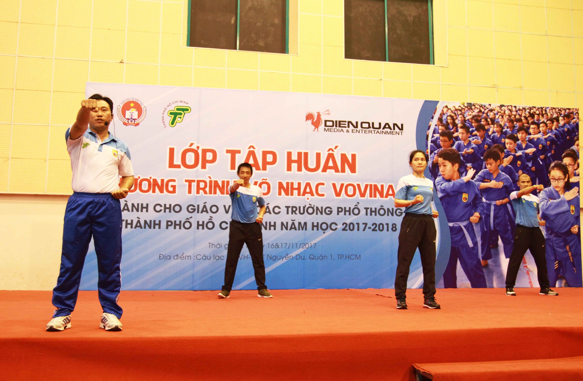 M&agrave;n đồng diễn v&otilde; nhạc vovinam với gần 500 người - Ảnh 3.