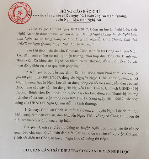 Trưởng công an bắn chủ tịch xã sau khi nhậu trưa - Ảnh 2.