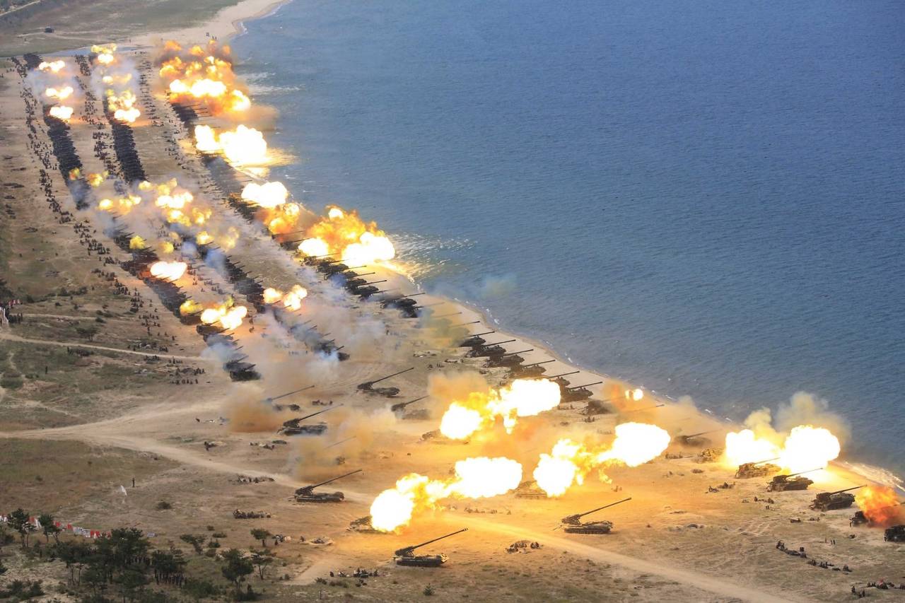 
Một cuộc tập trận của Triều Ti&ecirc;n. Ảnh: KCNA
