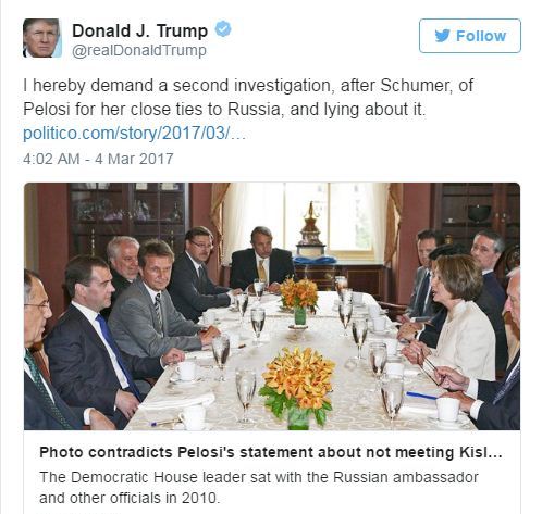 
&Ocirc;ng Trump c&ograve;n đăng trạng th&aacute;i y&ecirc;u cầu Hạ nghị sĩ Nancy Pelosi phải bị điều tra ngay sau &ocirc;ng Schumer. Ảnh: Twitter
