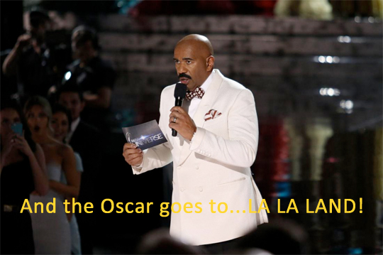 Steve công bố giải thưởng là La La Land