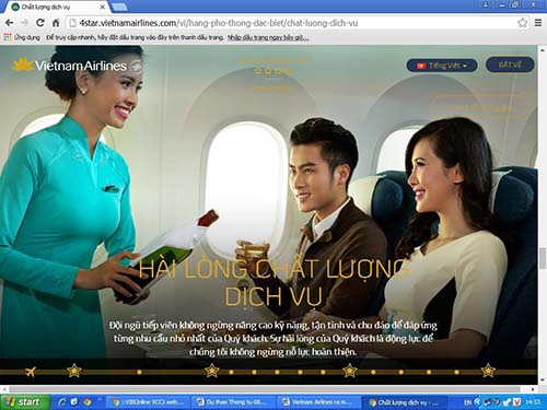 Vietnam Airlines ra mắt chuyên trang điện tử về dịch vụ 4 sao