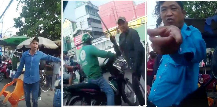 Clip: Tài xế GrabBike và xe ôm truyền thống hỗn chiến