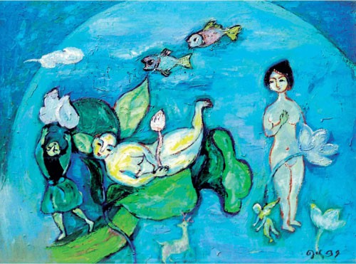 Họa sĩ Hoàng Bạch Diệp triển lãm "Sen, Đạo và Đời"
