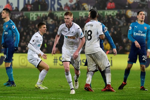 HLV Wenger "nổi điên" với hàng thủ Arsenal sau trận thua Swansea