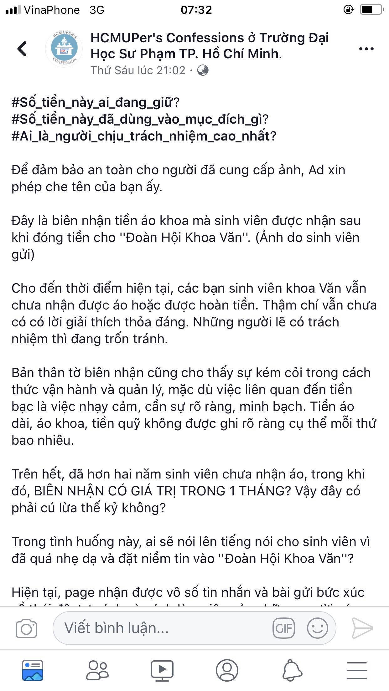 Đóng tiền 2 năm vẫn chưa được nhận đồng phục