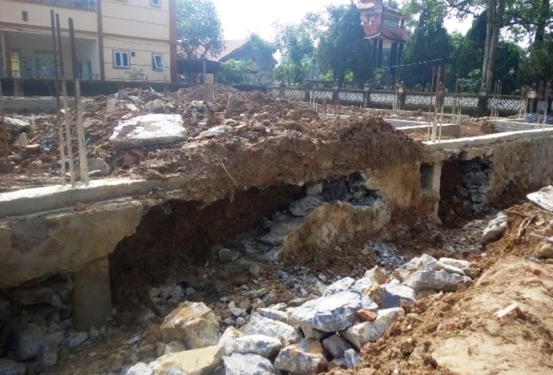 Trung tâm văn hóa 2,9 tỉ đồng lở móng khi đang thi công: Mời Sở Xây dựng vào cuộc