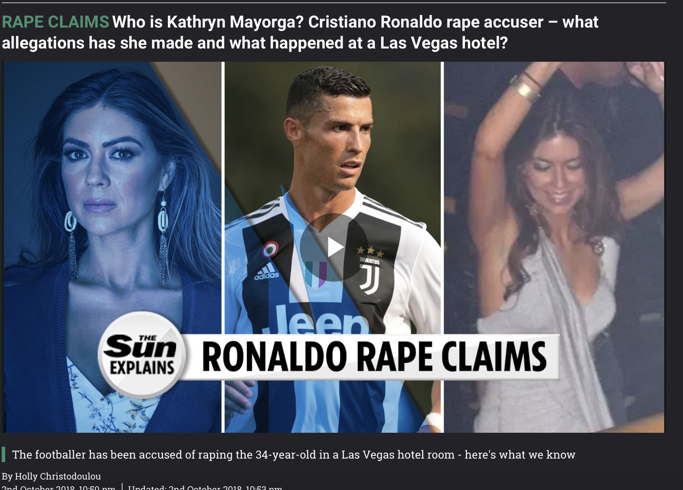 Trào lưu "Metoo" khiến Ronaldo có nguy cơ xộ khám
