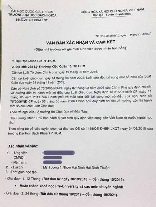 Giả mạo giấy b&aacute;o nhập học Trường ĐH B&aacute;ch khoa để lừa h&agrave;ng trăm triệu - Ảnh 1.