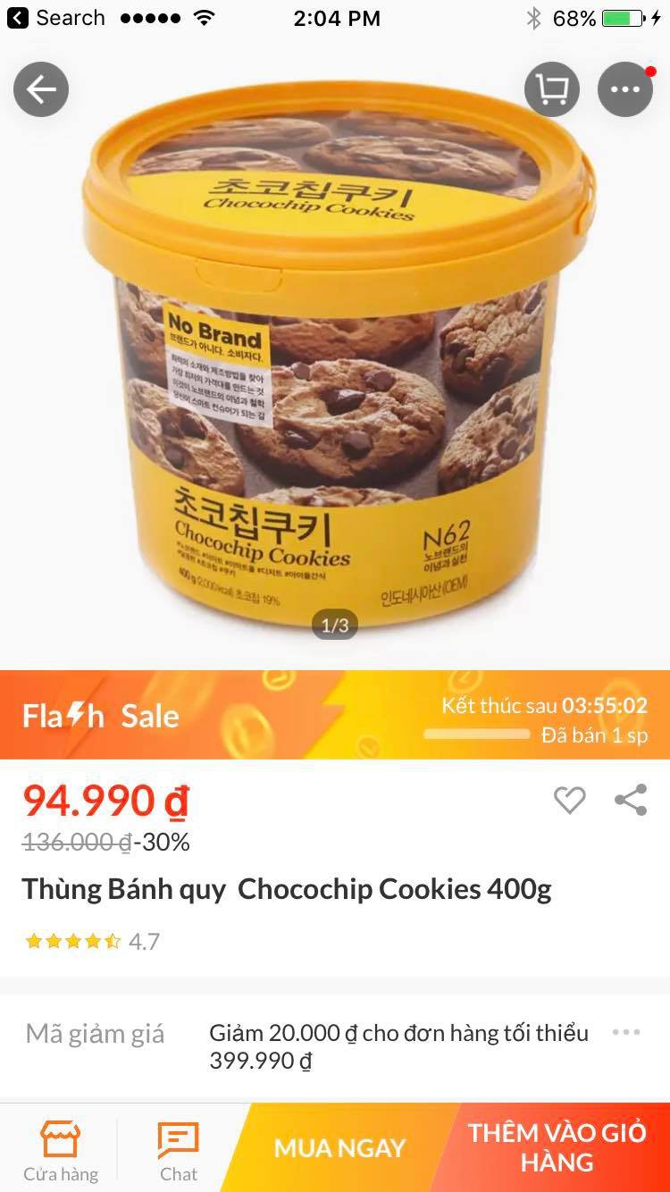 Quảng cáo "Flash sale", Lazada bán bánh quy giá trên trời?!