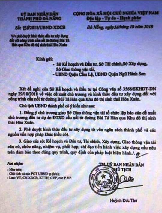 Đà Nẵng lên tiếng văn bản giả mạo UBND thành phố để tạo cơn sốt đất