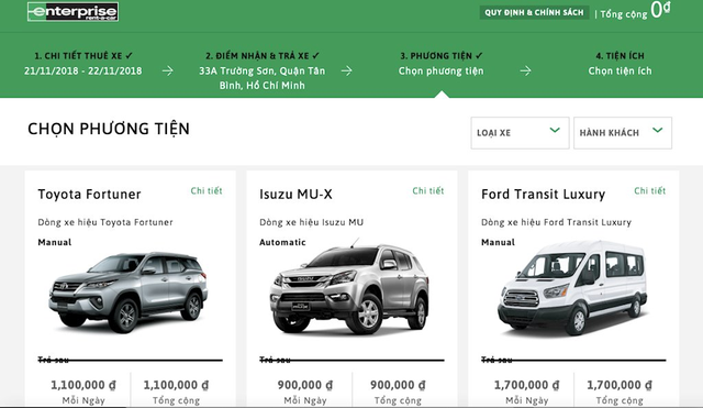 Đại gia cho thuê xe của Mỹ chính thức vào Việt Nam