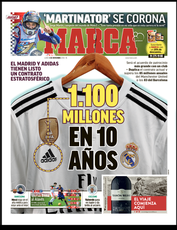 Adidas t&agrave;i trợ khủng 1,1 tỉ euro cho Real Madrid - Ảnh 4.