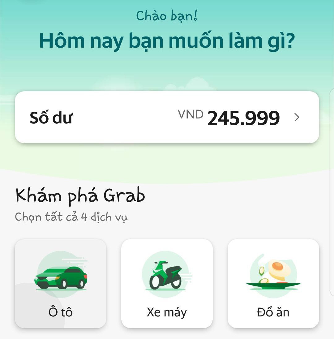 Giao diện Grab mới cho người dùng tại Việt Nam