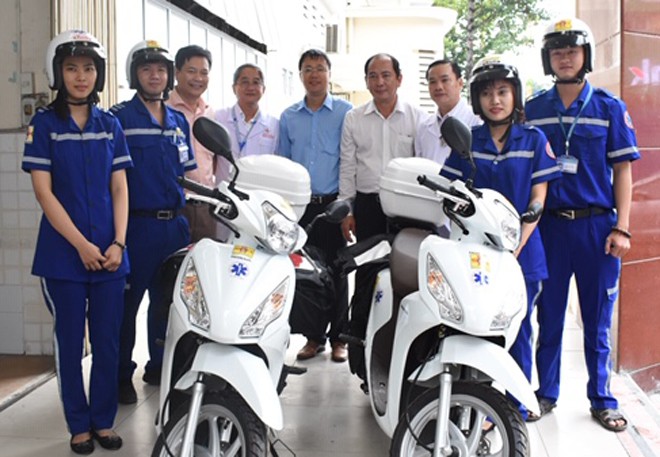 Thêm 5 bệnh viện cấp cứu bằng xe 2 bánh