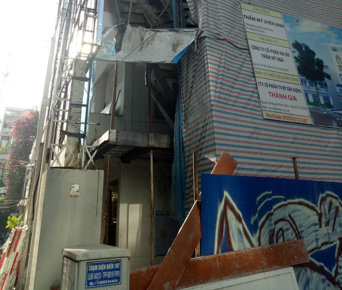 TP HCM: Tai nạn tại công trình phòng khám thẩm mỹ, một người tử vong