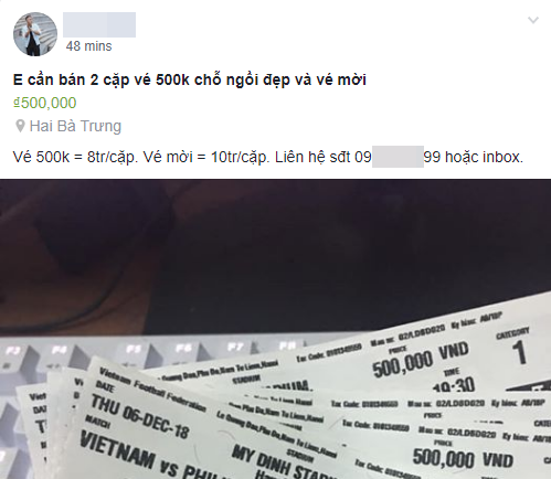 Vé trận Việt Nam-Philippines ở Mỹ Đình lên tới 10 triệu đồng/cặp