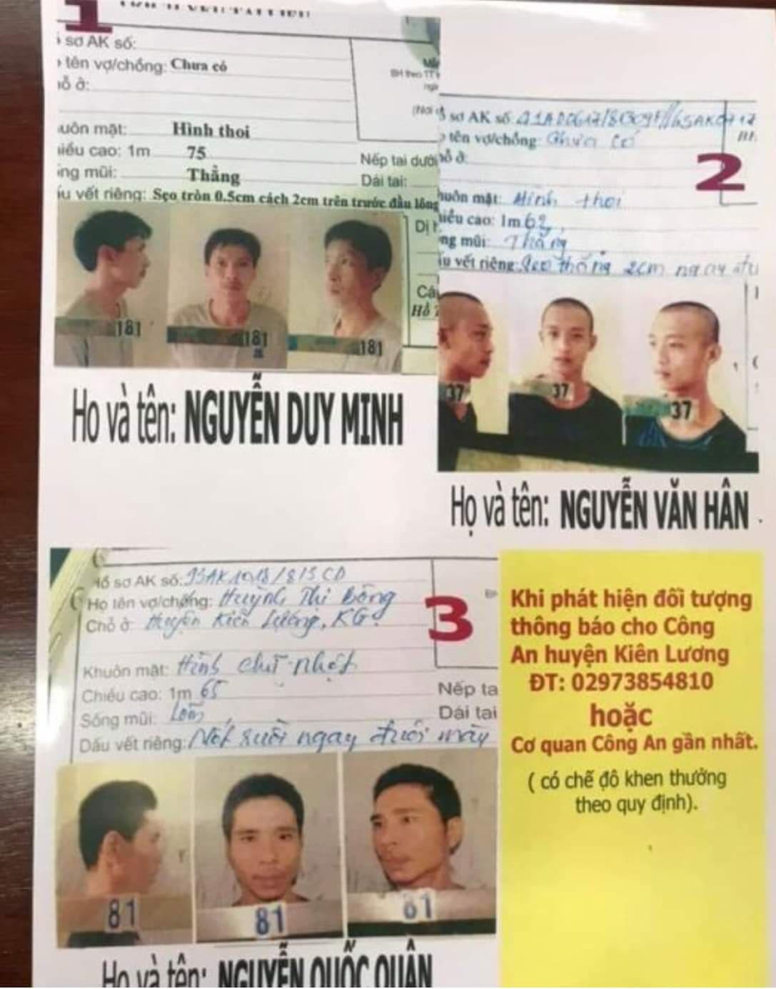 Ráo riết truy tìm phạm nhân nguy hiểm trốn trại tạm giam