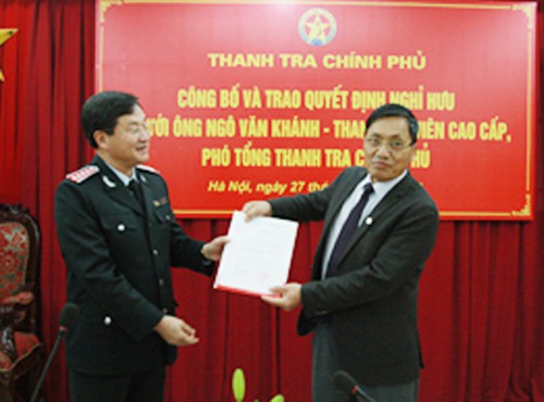 Phó tổng Thanh tra Ngô Văn Khánh nghỉ hưu từ ngày 1-3
