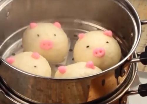 Bánh bao heo con siêu dễ thương