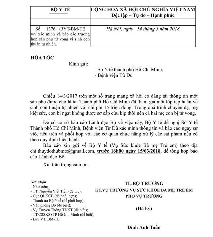 2 mẹ con ở TP HCM tử vong v&igrave; sinh tại nh&agrave; thuận tự nhi&ecirc;n - Ảnh 2.