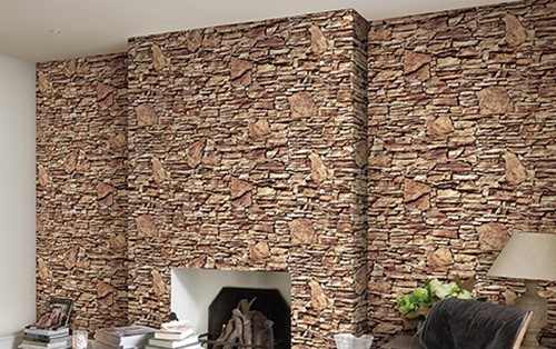 10 mẫu giấy d&aacute;n tường giả đ&aacute; 3D chinh phục mọi thị gi&aacute;c - Ảnh 1.