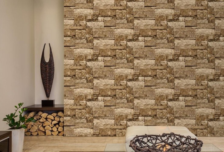 10 mẫu giấy d&aacute;n tường giả đ&aacute; 3D chinh phục mọi thị gi&aacute;c - Ảnh 6.