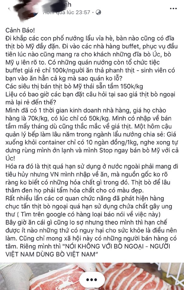 C&oacute; phải thịt b&ograve; Mỹ, &Uacute;c gi&aacute; rẻ l&agrave; do hết hạn sử dụng? - Ảnh 2.