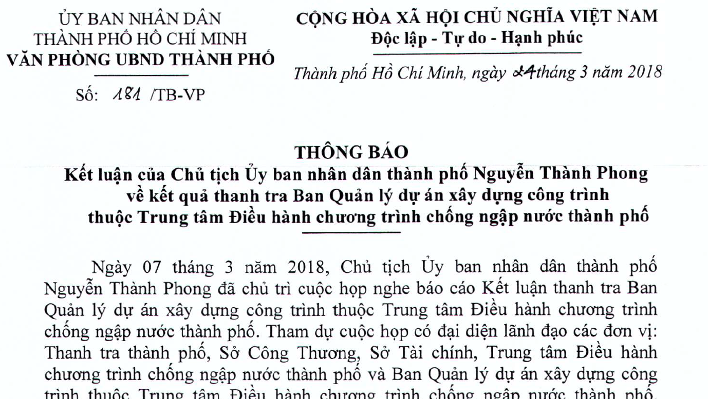 Nhiều sai sót trong dự án tiêu thoát nước của TP HCM