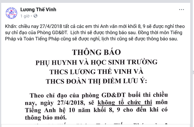 Chuyên viên gửi nhầm đáp án trước giờ thi, HS lớp 8,9 toàn TP Cần Thơ ôm hận - Ảnh 1.
