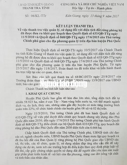 Nh&igrave;n lại những sai phạm của chủ tịch, ph&oacute; chủ tịch huyện Ph&uacute; Quốc - Ảnh 1.