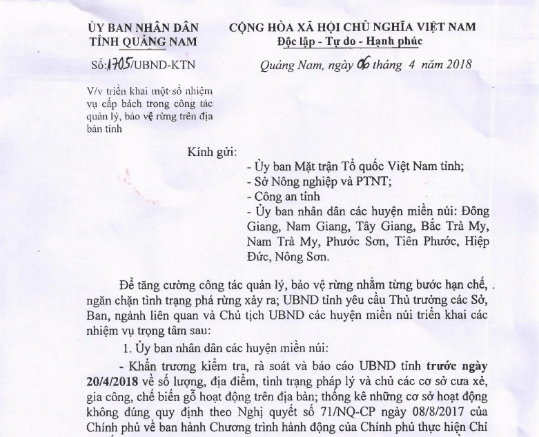Kiểm l&acirc;m Quảng Nam phải k&yacute; cam kết... kh&ocirc;ng tiếp tay l&acirc;m tặc - Ảnh 1.